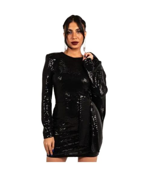 Shiny Tinsel Black Dress