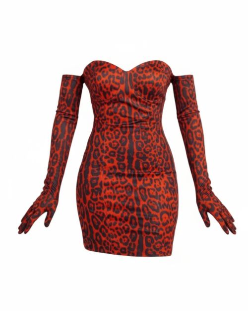 Red Leopard Dress