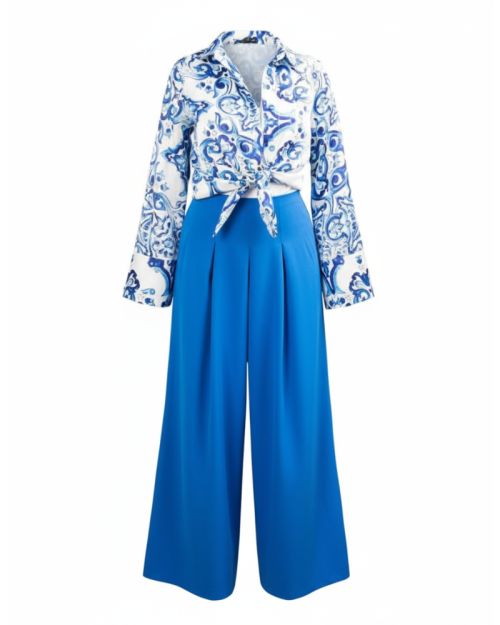 Floral Blue Blouse
