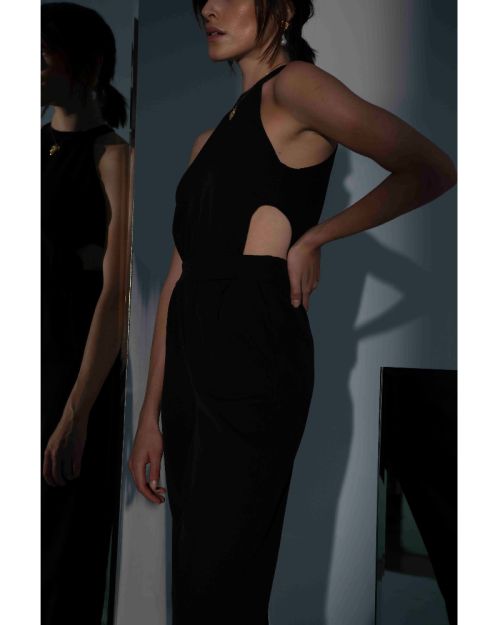  FARRAH CUTOUT   JUMPSUIT-Black-M