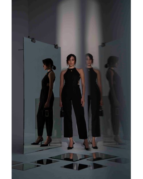  FARRAH CUTOUT   JUMPSUIT-Black-M