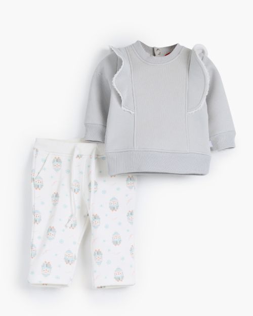 Baby Penguin Rouned Printed Set-0-3 mth