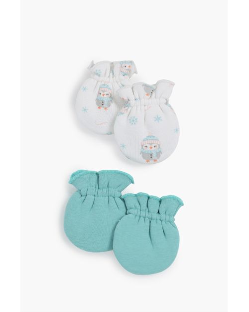 Baby Penguin Printed Mittens