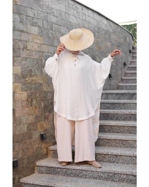 Boho Dreams – Mixed Linen Dress-One Size