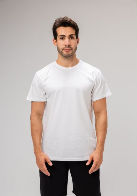 Half Sleeve Undershirt, White For men Cotton 100%-White-M