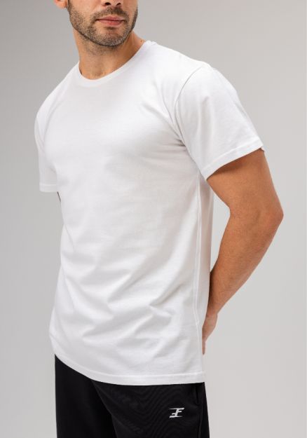 Half Sleeve Undershirt, White For men Cotton 100%-White-M