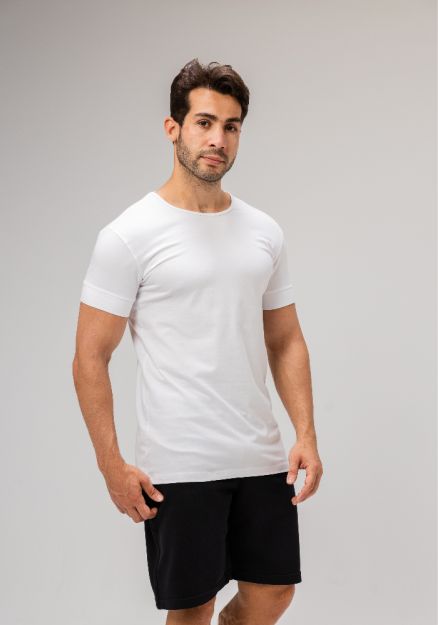 Half Sleeve Undershirt, White For men