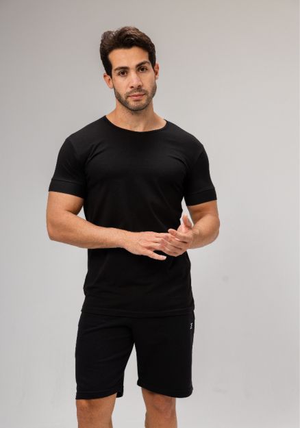 Half Sleeve Undershirt, Black For men