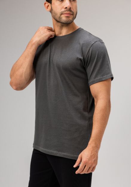 Half Sleeve Undershirt, Grey For men Cotton 100%-Gray-M