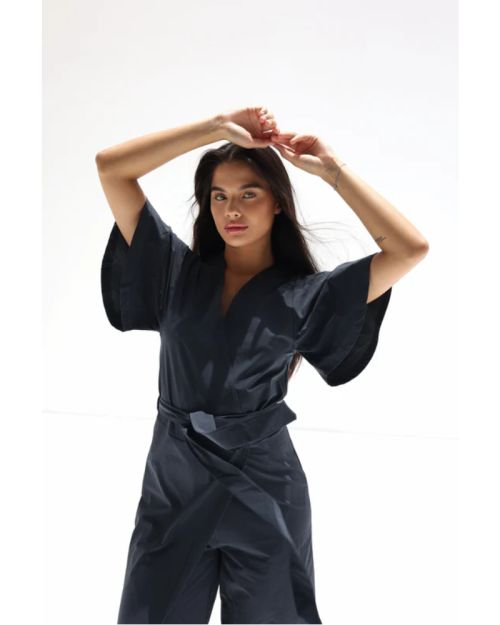  SENA FLARED JUMPSUIT-Navy & Blue-S