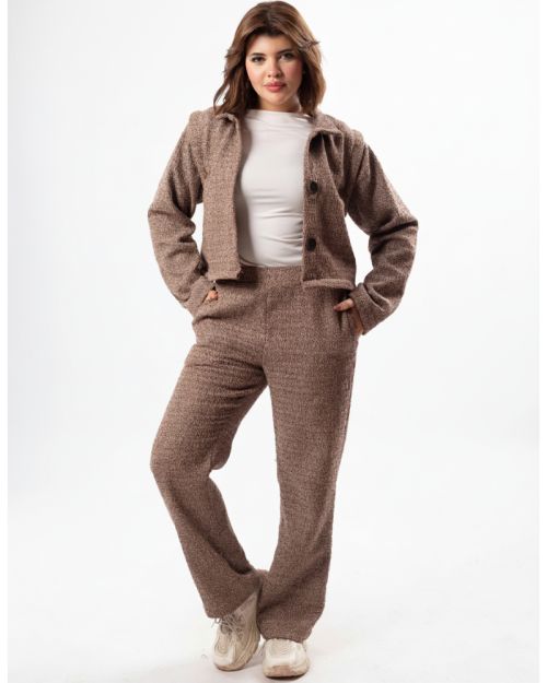 Soft Wool Blend Long Coat Set