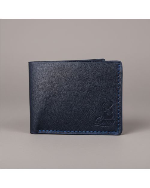 Genuine Leather Wallet -Navy Blue