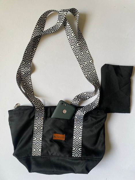 Decov Handbag Multicolor with Decorated Strap-Black