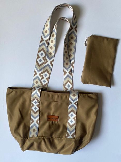 Decov Handbag Multicolor with Decorated Strap-Brown