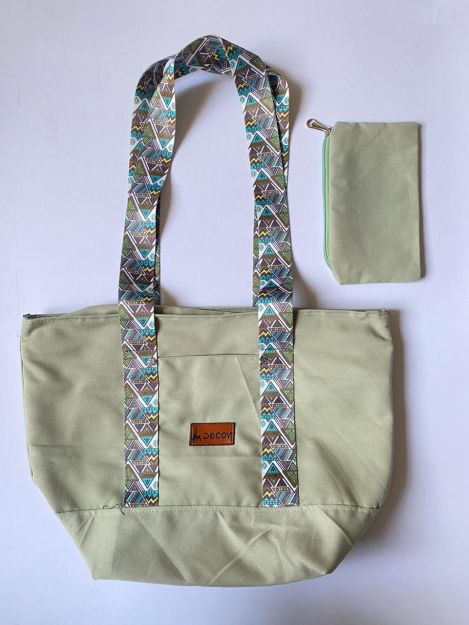 Decov Handbag Multicolor with Decorated Strap-Mint