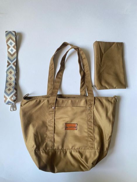 Decov Handbag Multicolor with Plain Strap-Brown