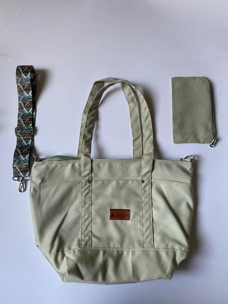 Decov Handbag Multicolor with Plain Strap-Mint