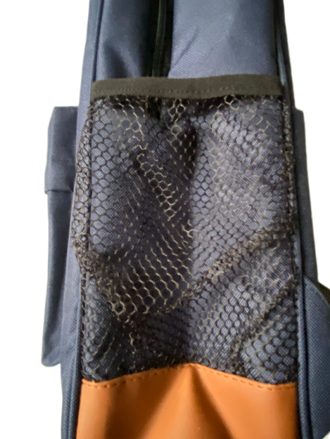 Classic Backpack with Snake Pattern Accents-Navy