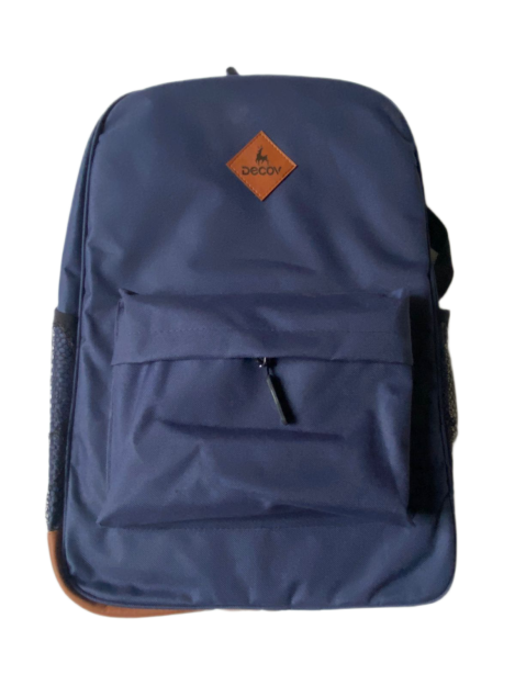 Classic Backpack with Snake Pattern Accents-Navy