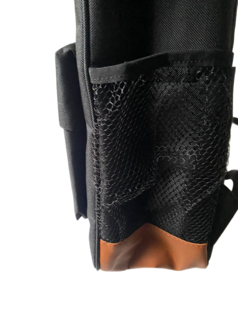 Classic Backpack with Snake Pattern Accents-Black