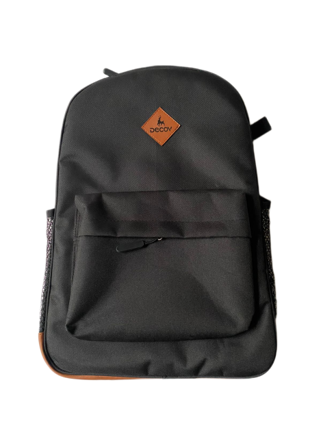 Classic Backpack with Snake Pattern Accents-Black
