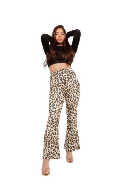 Leopard Pants-Beige-S