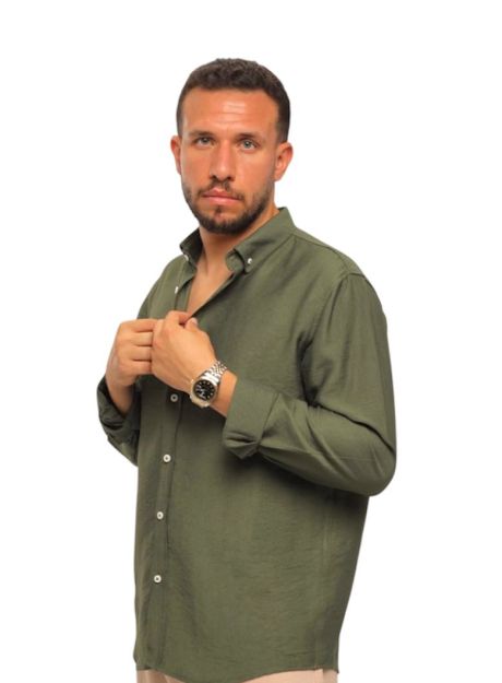 Linen Shirt -Olive-M