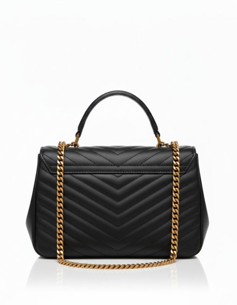 Saint Laurent Shoulder Bag with Top Handle-Black