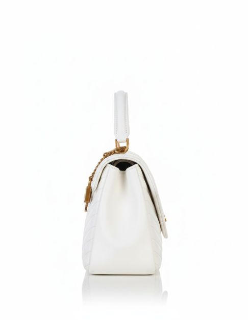 Saint Laurent Shoulder Bag with Top Handle-White
