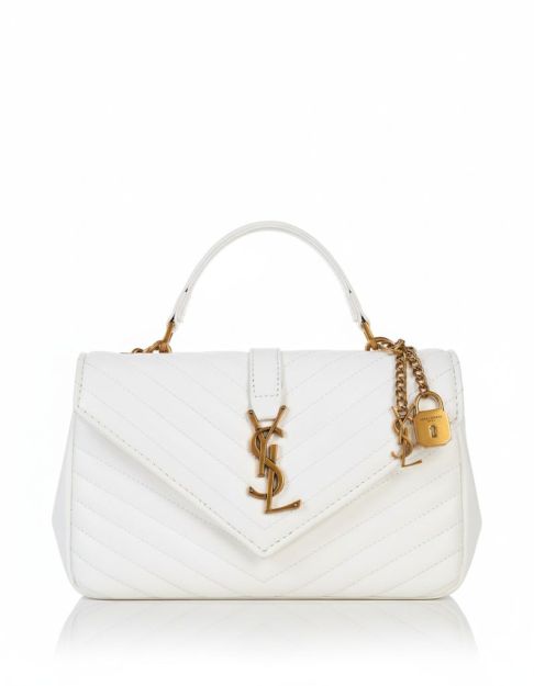 Saint Laurent Shoulder Bag with Top Handle-White