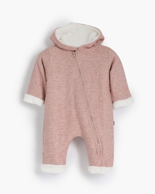 White Flower Hooded  Romper-0-3 mth