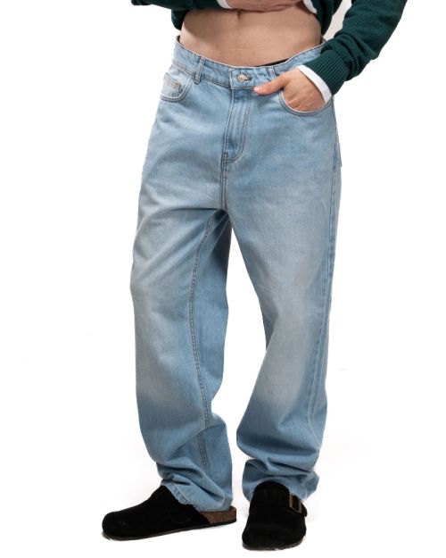 Wide Leg Jeans - Light Blue-30