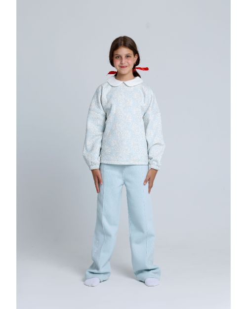 winter flower Round Printed Pajamas Set