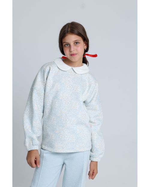 winter flower Round Printed Pajamas Set