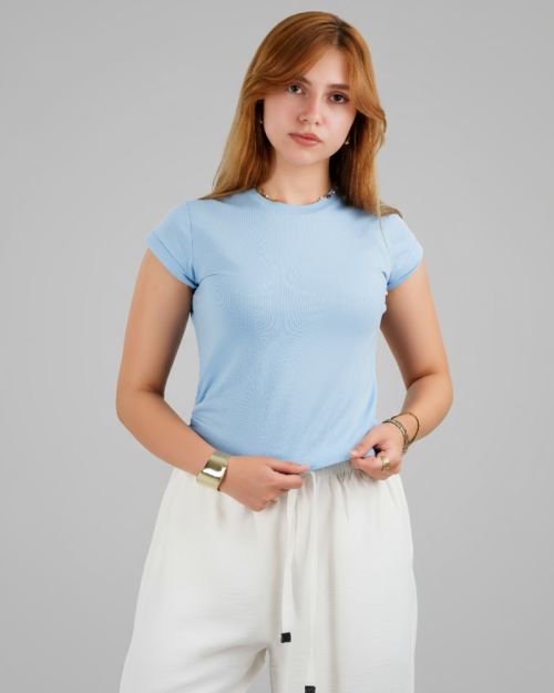 Plein De Vie bodycon top -baby blue-S