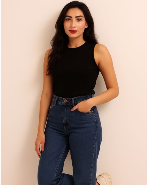 Basic Cut Top-Black-M