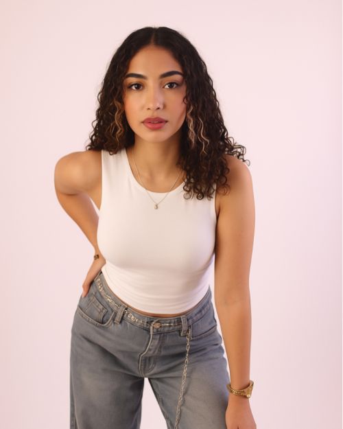 Basic Cut Top-White-M