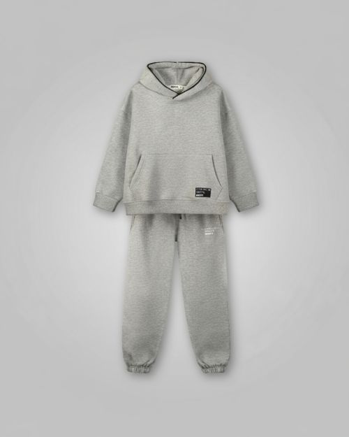Piping Hoodie Set-Gray-4 yrs