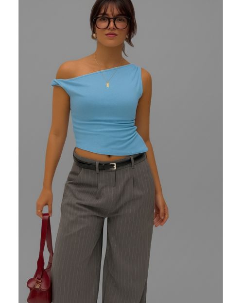 Women’s One-Shoulder Casual Crop Top