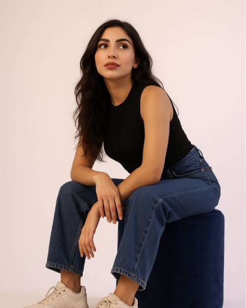 Basic Cut Top-Black-M