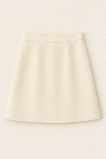 Basic Skirt-White-One Size