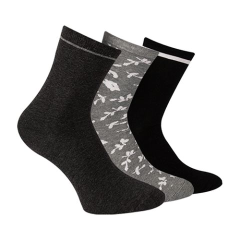 A Pack Of 3 Pieces Long Printed Socks MultiColoure