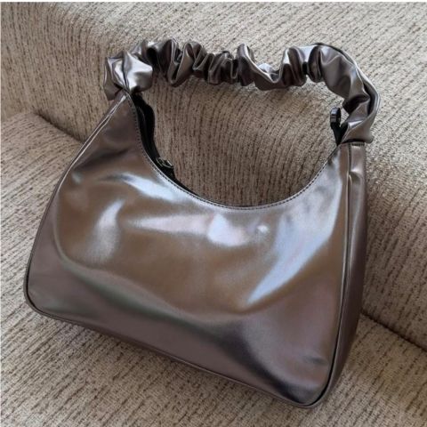 Metalic Leather  Silver   Bag