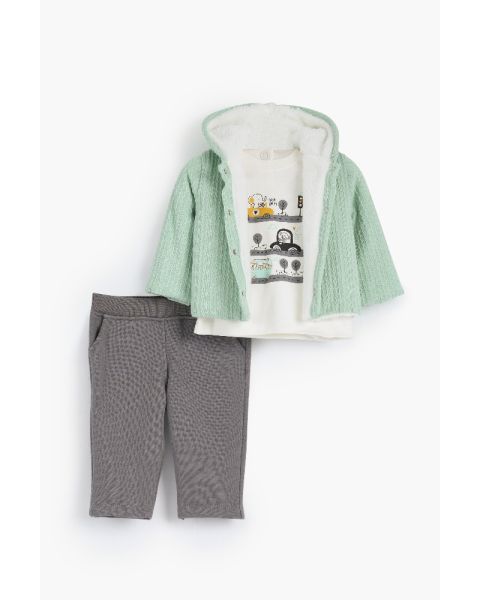 طقم بيجامة مطبوعة للأولاد (بودي وجاكيت وبنطلون مطبوع) من جونيور