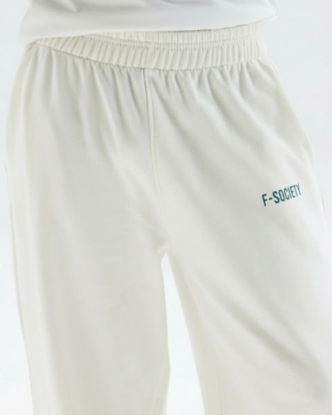 Men’s White Jogger Pants with Minimal Logo