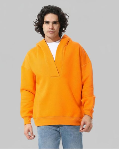 An orange hoodie with a modern cut from Defect