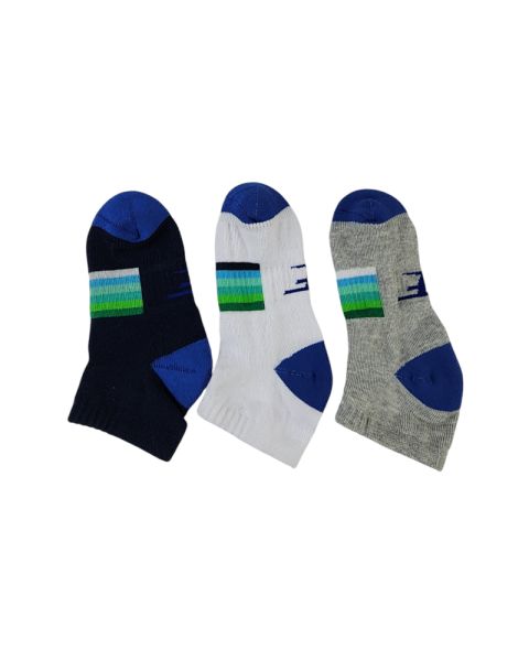 Pack Of 3 Pieces Short Socks Liner Heel And Toe MultiColoure