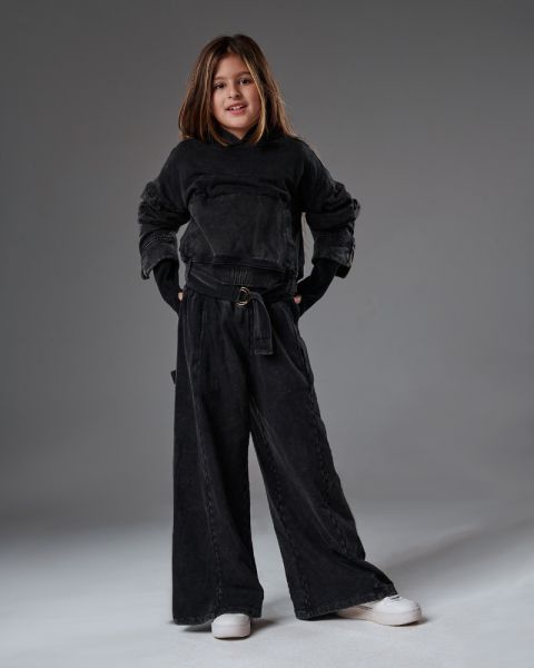 Girls Urban Black Hoodie Set