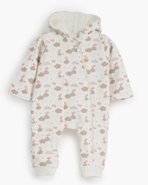 Happy Bird Hooded Printed Romper