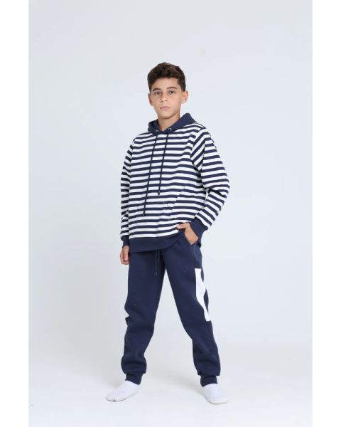 Hooded Stripe Pajamas Set 